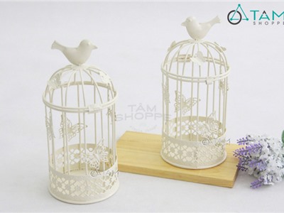 Chân nến lồng chim để bàn cao 22cm